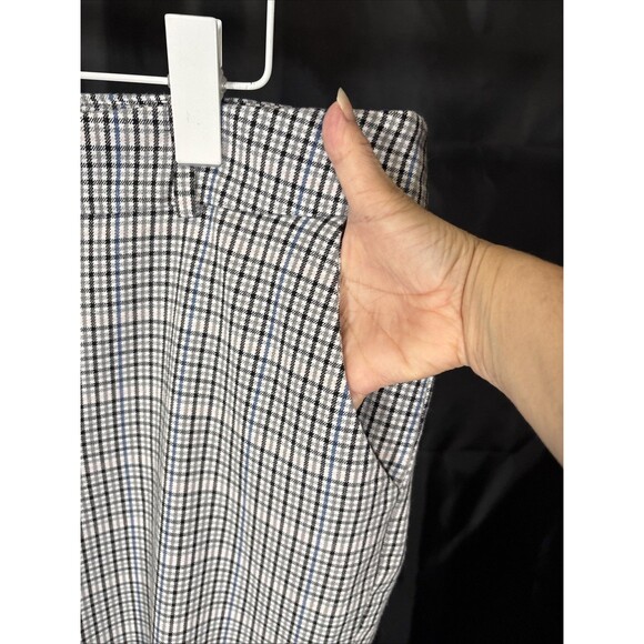 A New Day Pants Womens Size 14 Plaid Stretch Flat Front Mid Rise Tapered Leg - Picture 4 of 9